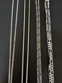 (4) Sterling Silver Men's Necklaces