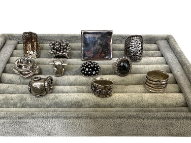 (11) Sterling Silver Rings