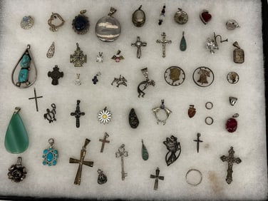 (51) Sterling Silver Pendants and Charms