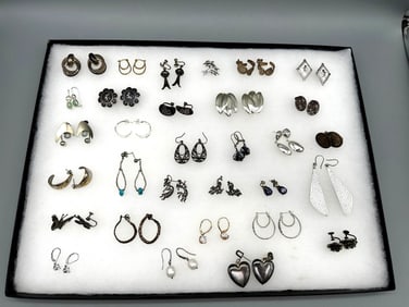 (31) Pairs Sterling Silver Earrings
