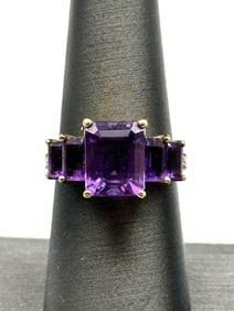14k Gold and Amethyst Ring