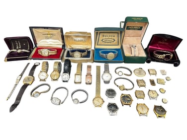 Large Group of Vintage Watches: Gold Filled, Movements
