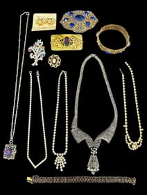 Group of Costume Jewelry: Coro, Weiss, Garnet