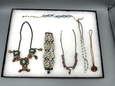 Group of Costume Jewelry, Necklaces and Bracelet