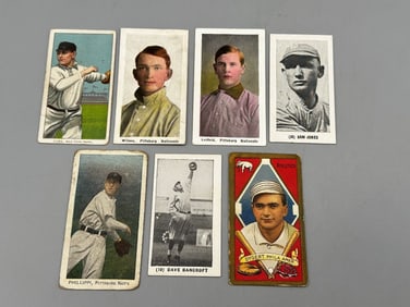 (7) Vintage Baseball Cards; T205, T206, M116, E210