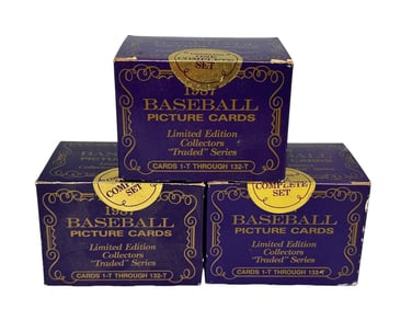 (3) 1987 Topps Tiffany Traded Limited Edition Sealed Sets