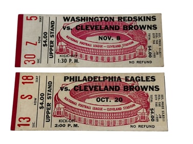 (2) Cleveland Browns Stadium Tickets 1963, 1964