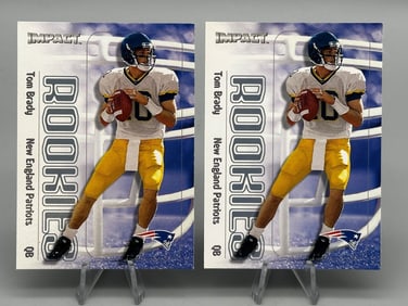 Pair Tom Brady 2000 Impact Skybox #27 Rookie Cards