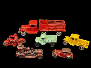 (6) A.C. Williams Cast Iron Trucks and Sedans