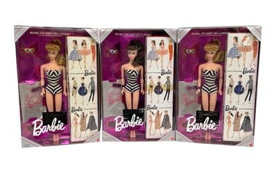 (3) 35th Anniversary Barbie Dolls NIB