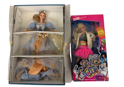 1989 Dance Club Barbie and Harpist Angel Barbie