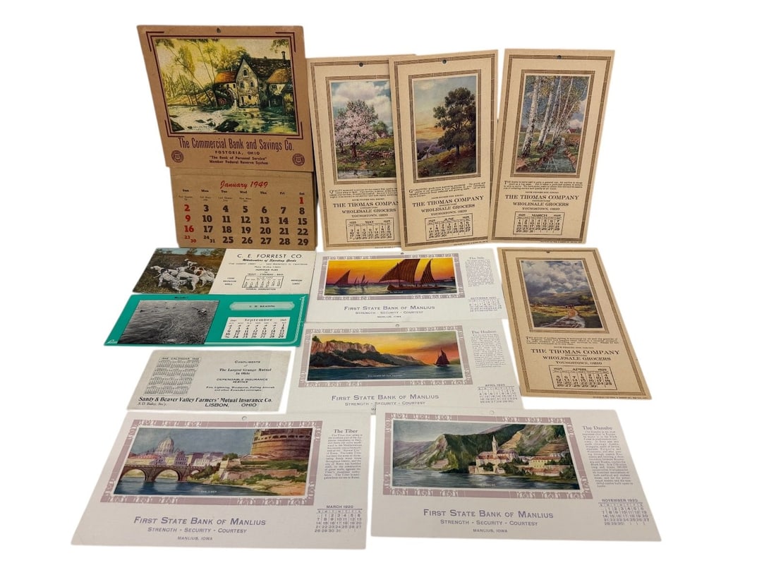 Group of Advertising Calendars; 1920's, 40's, 50's (1 of 6)