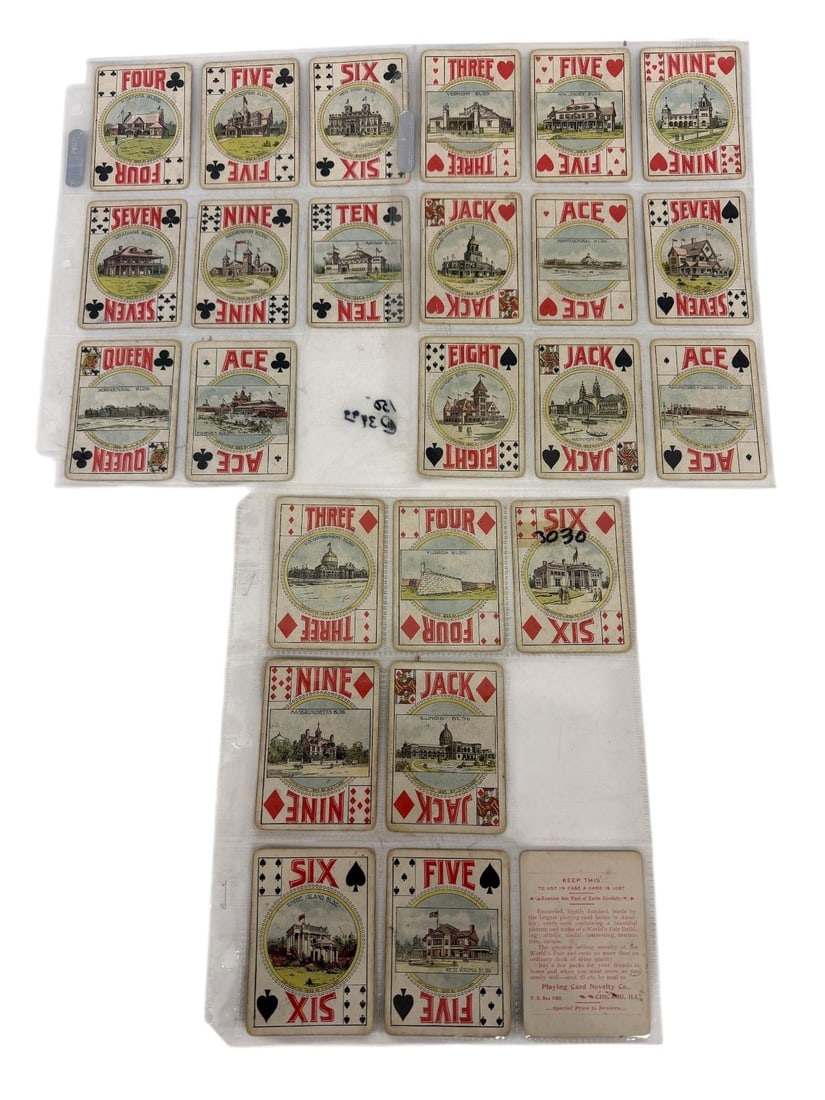 (25) 1893 Columbian Exposition Playing Cards: (25) 1893 Columbian Exposition Playing Cards