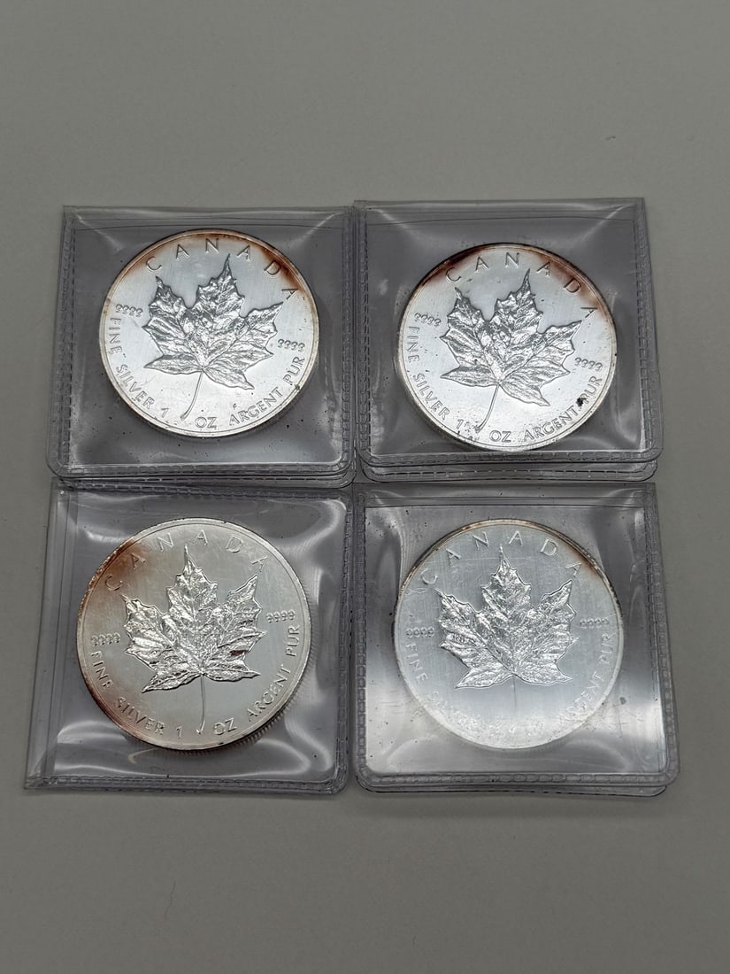 (4) 2013 Five Dollar Elizabeth II Canada 1 Ounce Silver Coins (1 of 10)