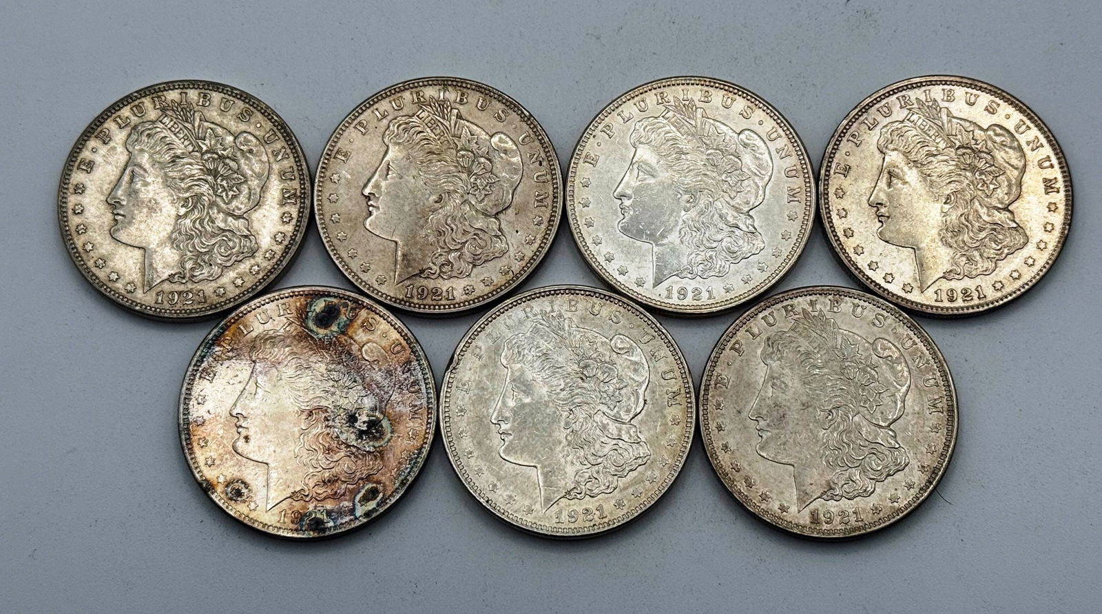 Group of (7) 1921 Morgan Silver Dollars (1 of 2)