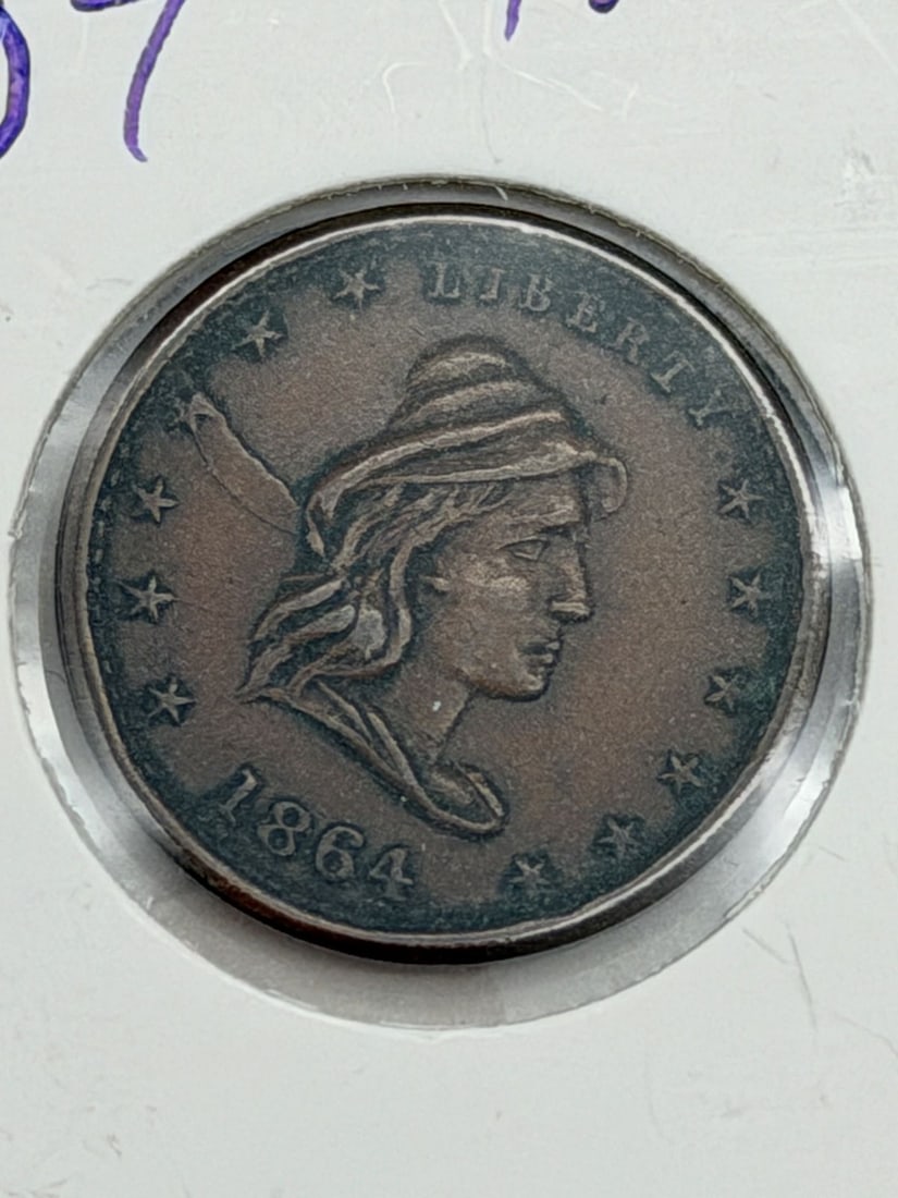 1864 Conical Cap Civil War Token "Our Army": 1864 Conical Cap Civil War Token "Our Army"