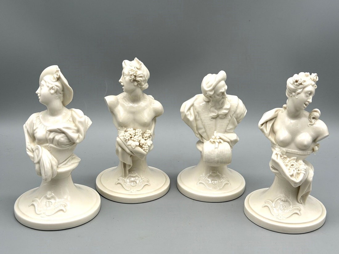 (4) 18th Century F.A. Bustelli Nymphenburg Porcelain White Busts (1 of 8)