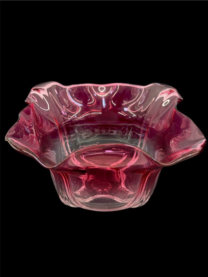Steuben Glass Bowl: 7089 Grotesque Gold Ruby to Clear Free Form (1 of 4)