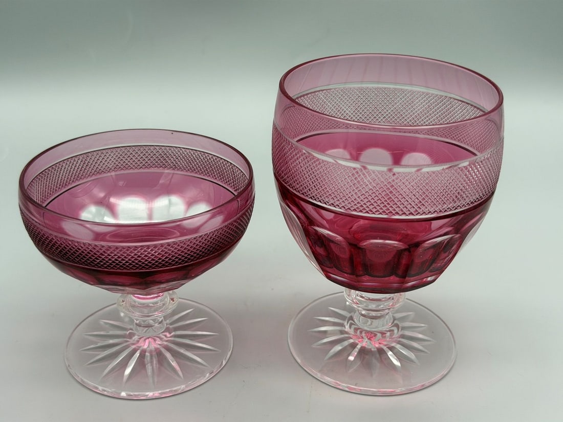(2) Steuben Glass Gold Ruby Sherbet, and Goblet #6268 (1 of 5)