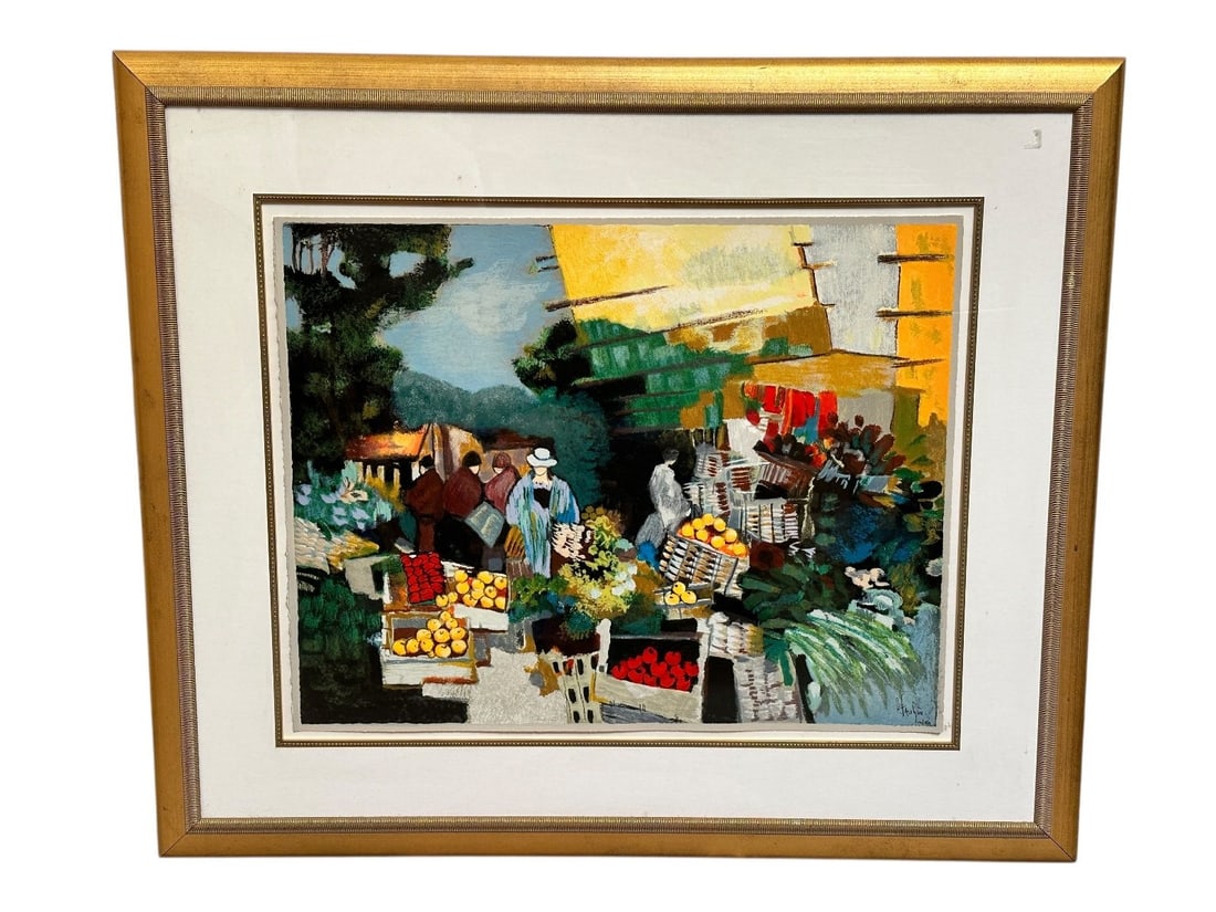 Claude Fauchere Signed Serigraph "Lady in Blue" (1 of 3)