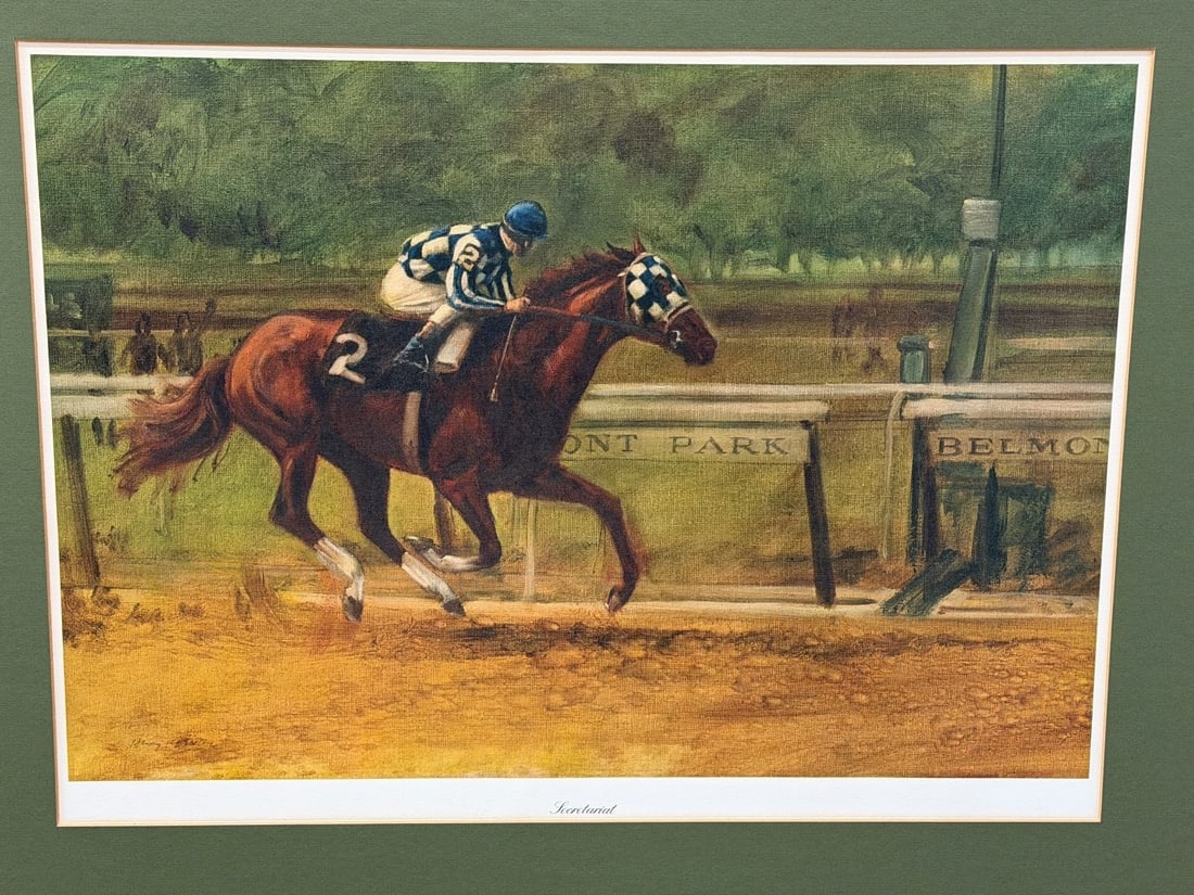 Henry Koehler 1974 Secretariat Print: Henry Koehler 1974 Secretariat Print: Fleur de Lis Limited Edition Matted but unframed measuring 29.75" x 24.25".