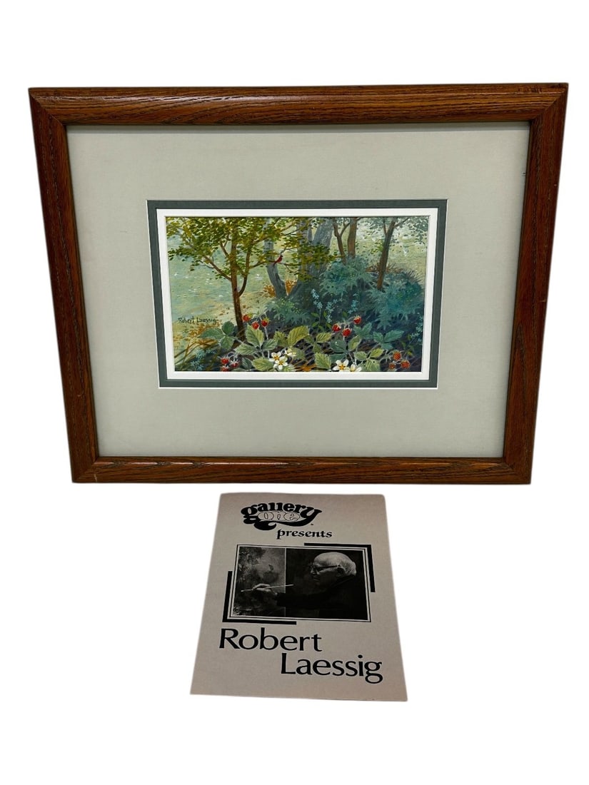 Robert Laessig Watercolor "June's Joy": Robert Laessig Watercolor "June's Joy": Matted and framed and measuring 15.25 x 12.5".