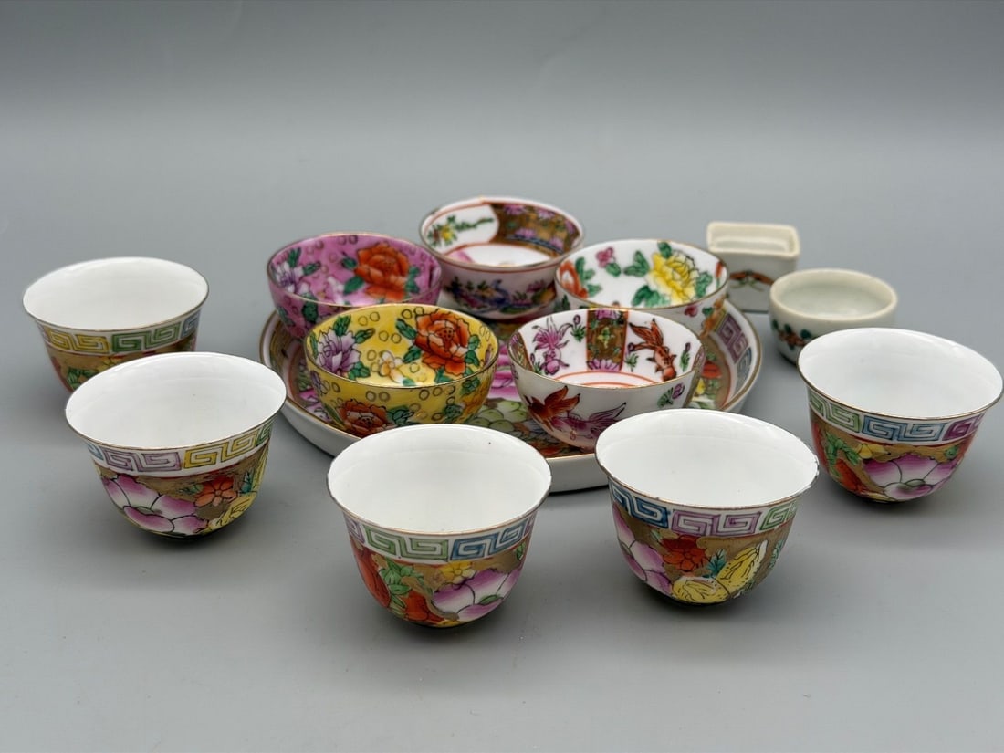 Chinese Tea Cups and Bisque Porcelain Pieces (1 of 7)