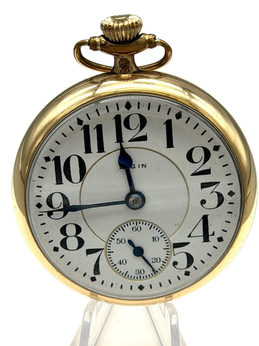 1922 Elgin 14k Gold Filled Pocket Watch Father Time (1 of 4)