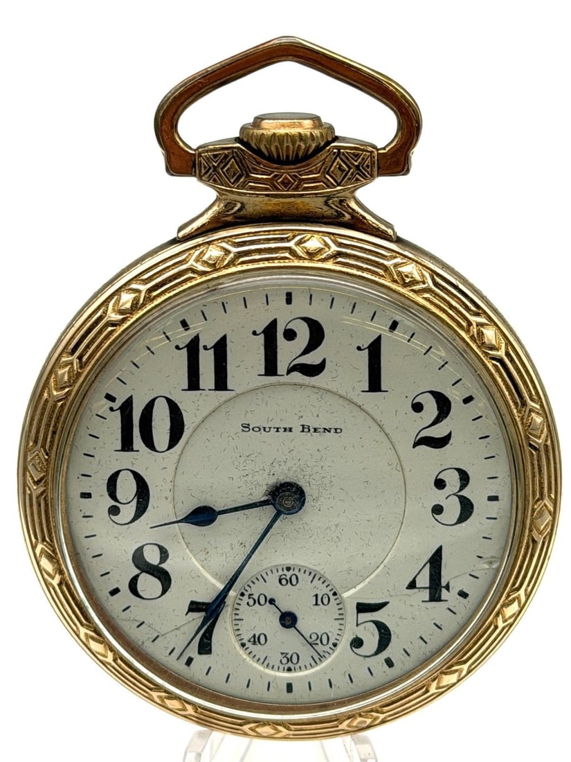 1920 South Bend Gold Filled Pocket Watch: 1920 South Bend Gold Filled Pocket Watch: Model 2, 21 jewels, 10k gold filled, 5 position. Serial number 938793.