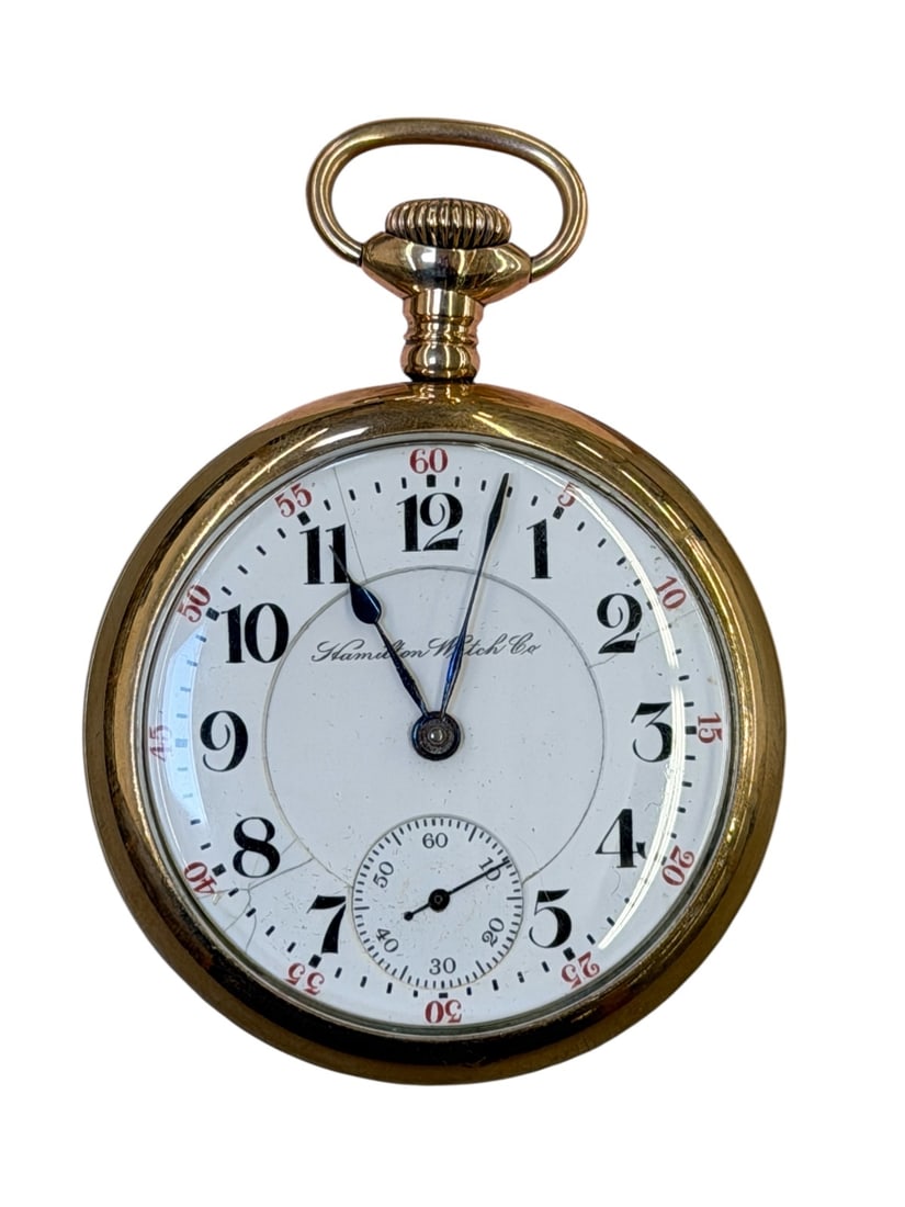 1900 Hamilton Railroad Grade Gold Filled Pocket Watch (1 of 4)