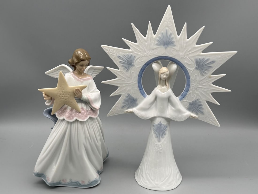 (2) Lladro Angel Figurines: Angel of Stars 6132, Angel of Light 6501 (1 of 3)