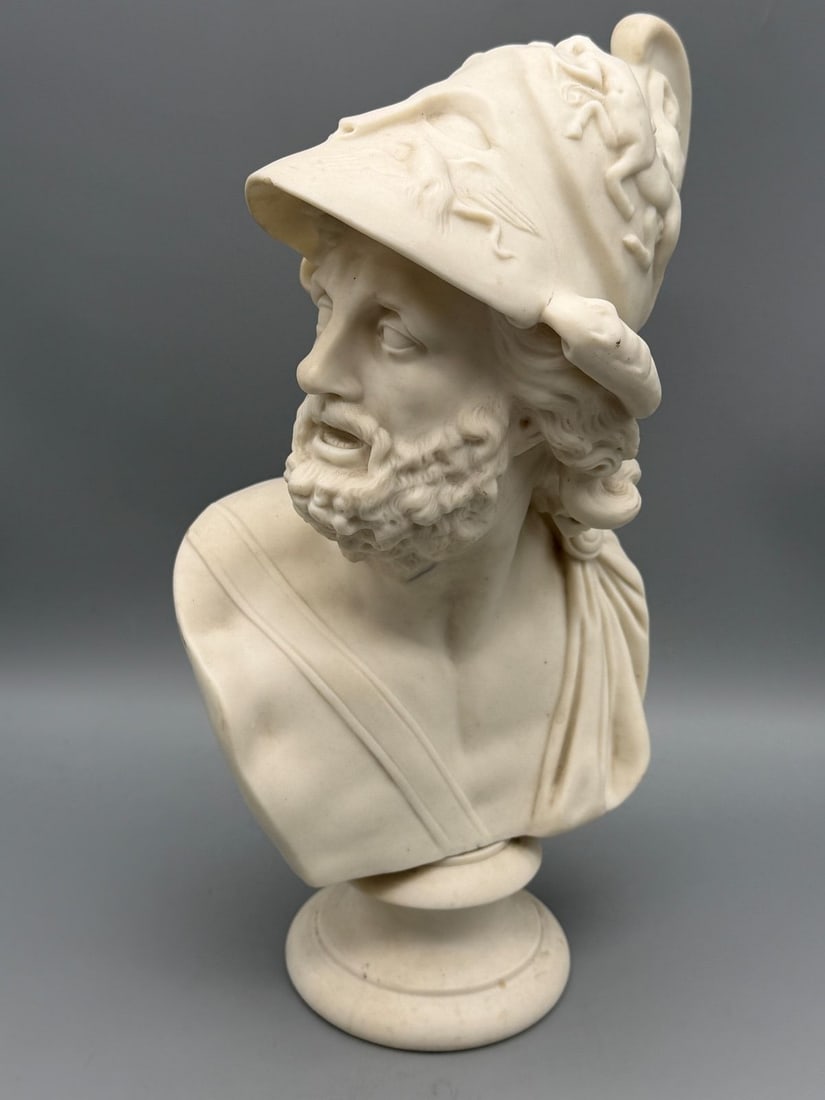 Parian Sculpture Ajax Hero of the Trojan War: Parian Sculpture Ajax Hero of the Trojan War: Measuring 11.75" tall.