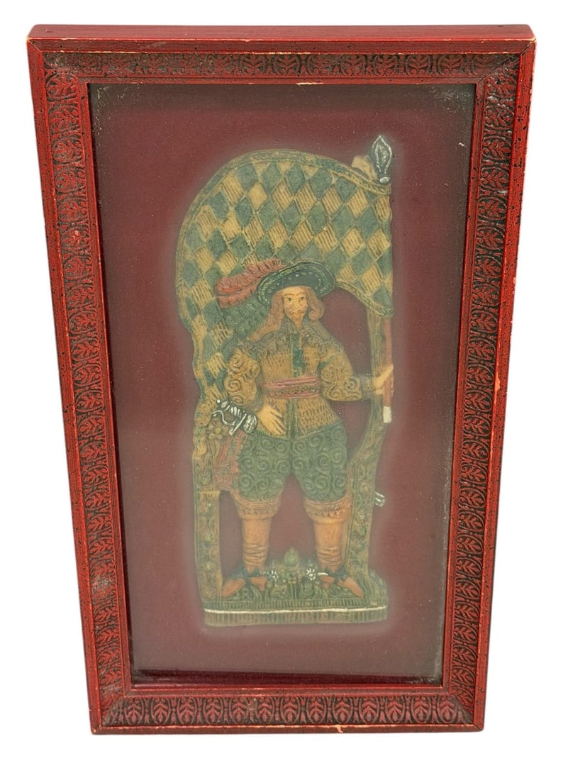 European Wax Sculpture Gentleman Framed: European Wax Sculpture Gentleman Framed: Framed and measuring 12.5 x 7.25".