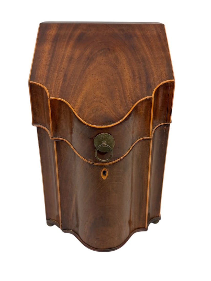 Vintage Mahogany Cutlery Box With Brass Mounts (1 of 9)