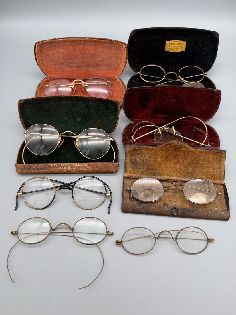 (8) Vintage Gold Filled Eye Glasses (5) With Cases (1 of 5)
