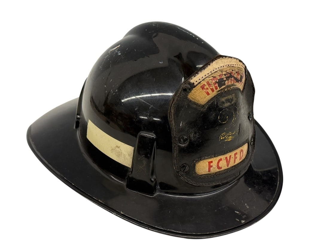 Vintage Fireman's Helmet With Leather Badge (1 of 4)