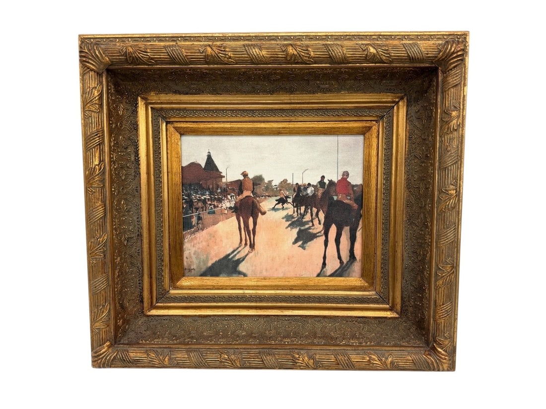 Heavy Gesso Gilt Frame With Jockey Print on Canvas (1 of 3)