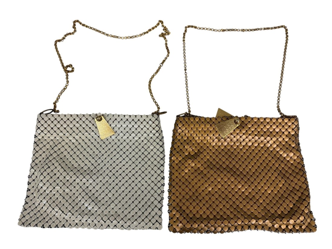 (2) New Whiting & Davis Metal Mesh New Purses With Box: (2) New Whiting & Davis Metal Mesh New Purses With Box: 8x10", in new condition.