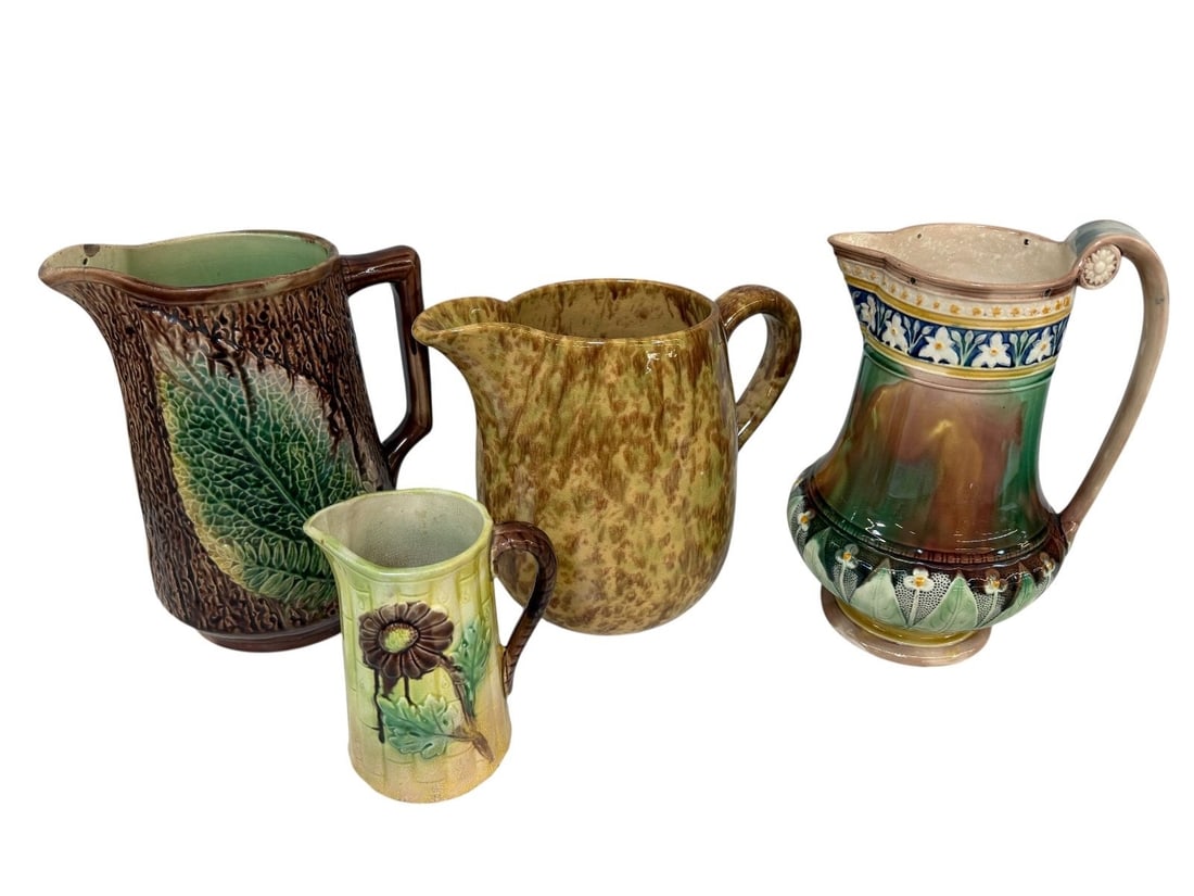 (4) Majolica Pitchers (1 of 9)