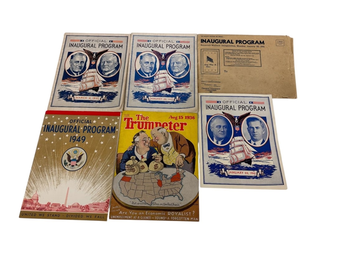(3) FDR and Harry Truman Inauguration Programs & 1936 The Trumpeter Magazine (1 of 5)