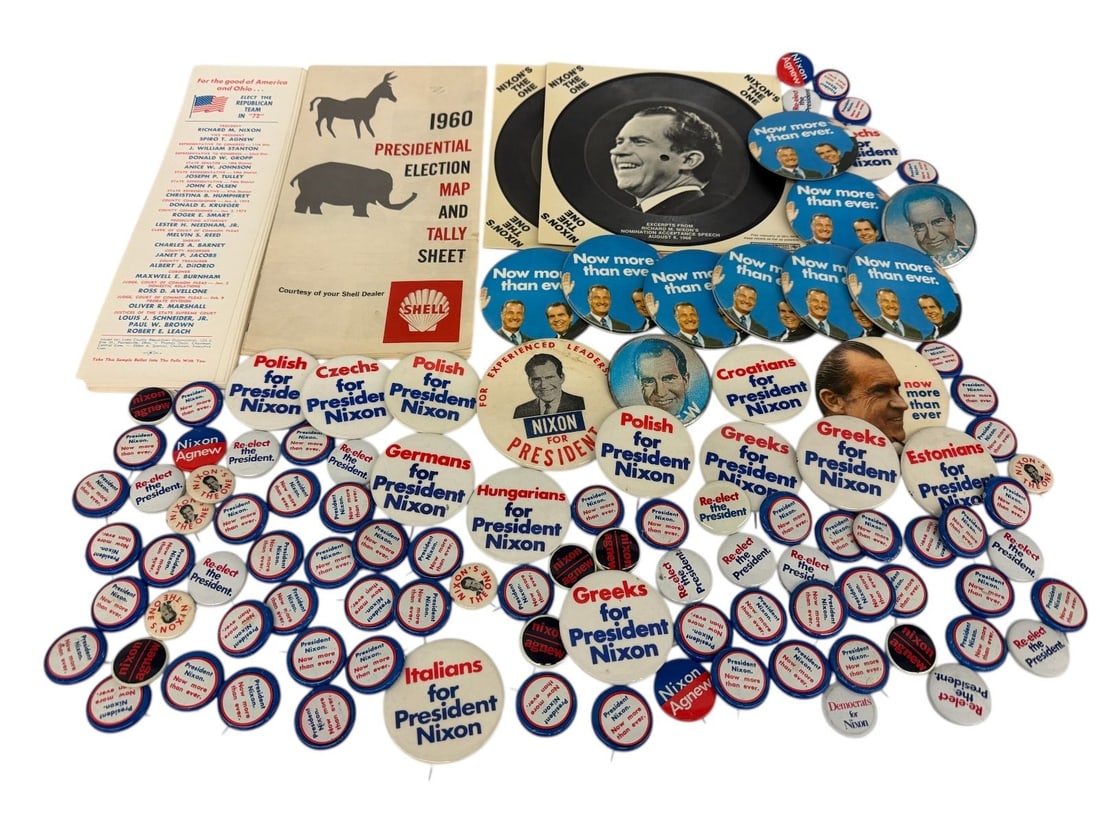 (103) Richard Nixon/Spiro Agnew Political Campaign Buttons and Pins (1 of 1)