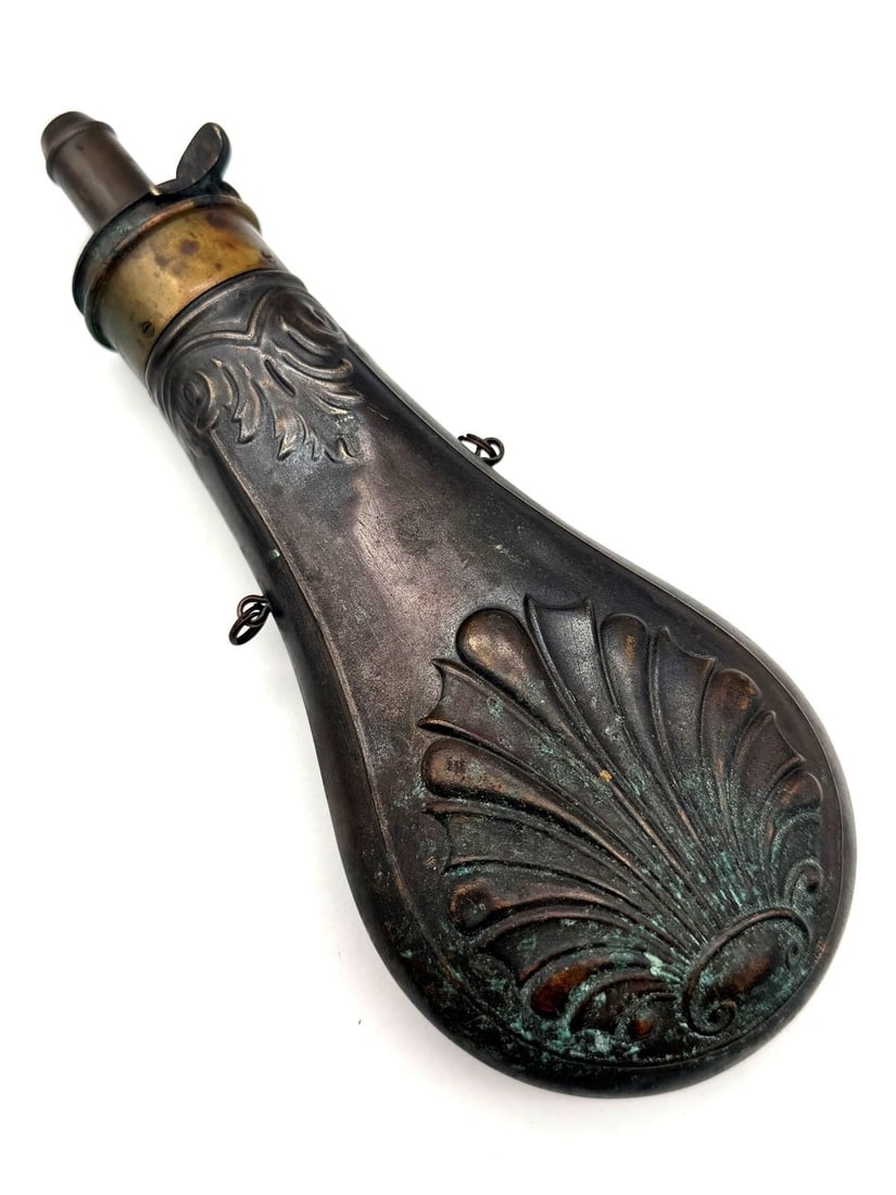 Civil War Era American Flask and Cap Co. Antique Gun Powder Flask (1 of 7)