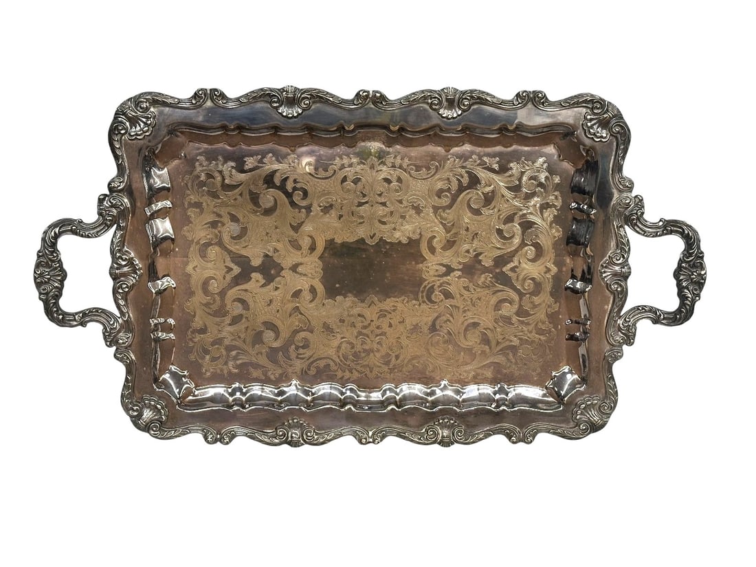 English Silver Mfg. Corp Master Craftsmen of the Silver Republic Silver Plate Serving Tray (1 of 4)