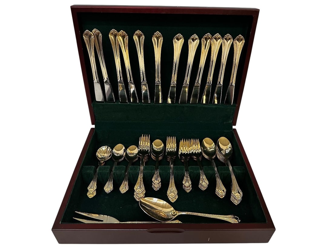 Gold Wash Stainless Steel Flatware Set (1 of 3)