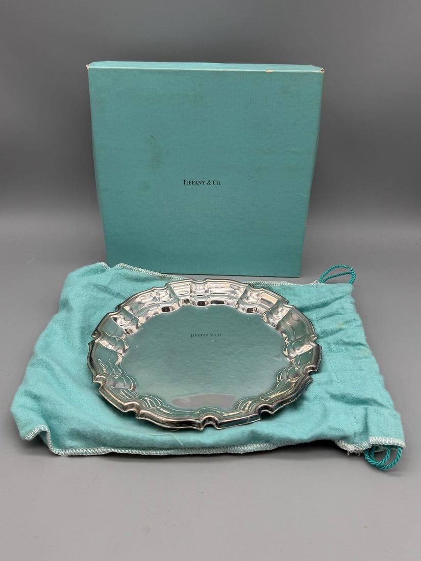 Tiffany and Company Silver Plate Plate With Bag and Box (1 of 2)