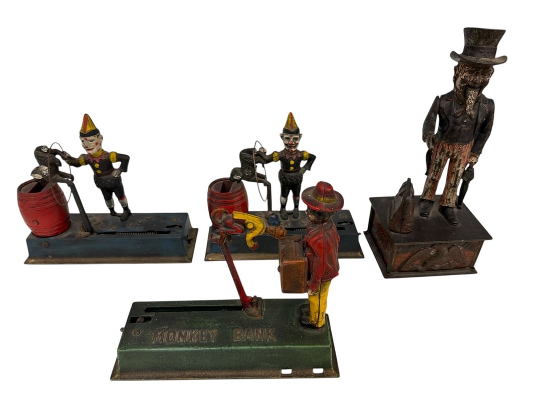 (4) Mechanical Cast Iron Banks (1 of 9)