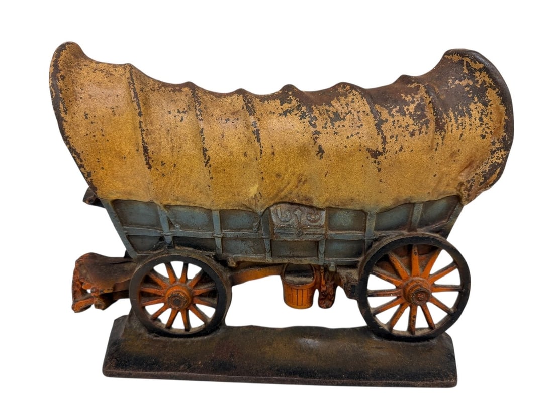 1930 Cast Iron Door Stop Conestoga Wagon: 1930 Cast Iron Door Stop Conestoga Wagon #100