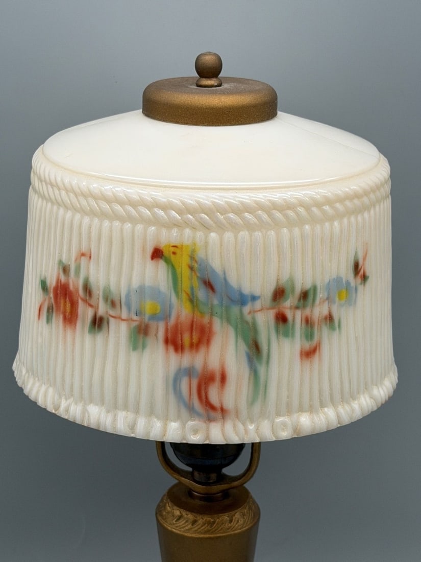 Aladdin Reverse Painted Parrot Table Lamp - 2