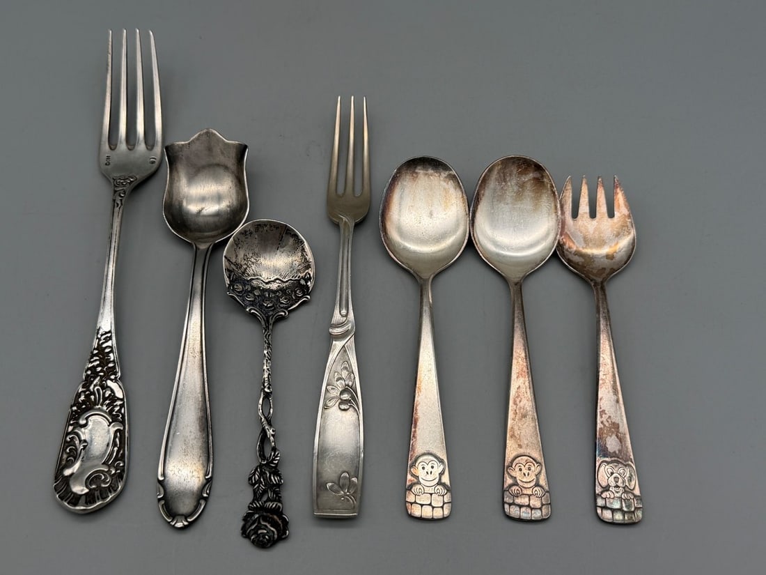 (7) .800 & .900 Silver Flatware Utensils (1 of 9)