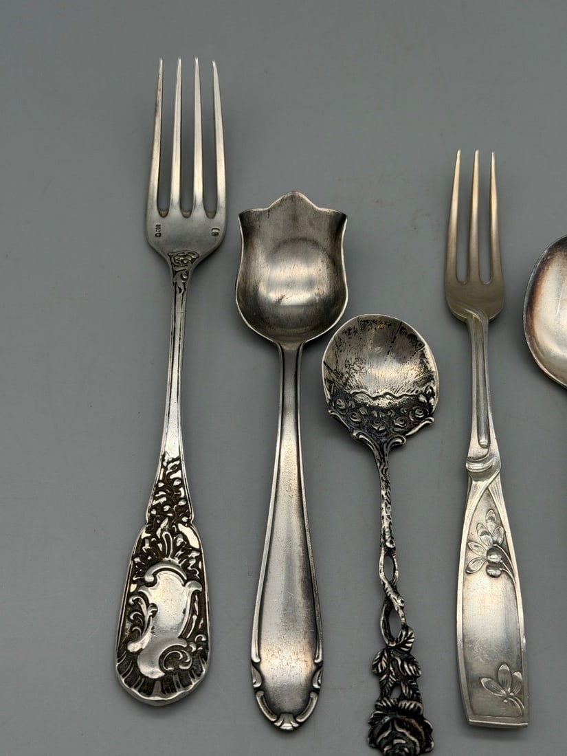 (7) .800 & .900 Silver Flatware Utensils - 2